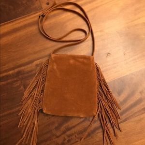 Darling Faux Suede Fringed Crossbody